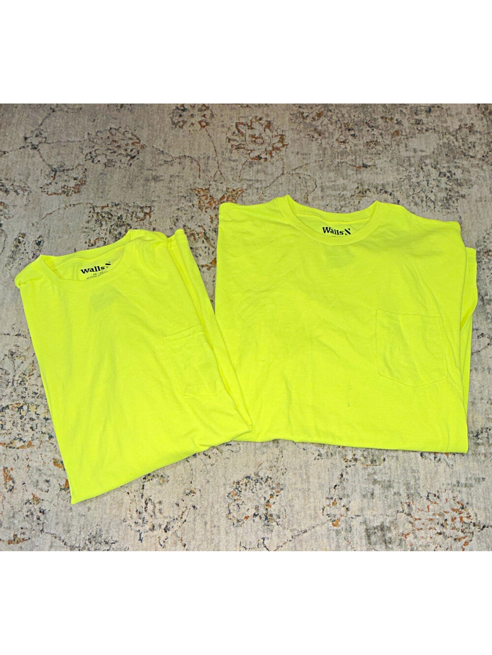 2 Walls Men's 2X Yellow Solid Short Sleeve Crew Neck Pocket T-Shirt Lot A166